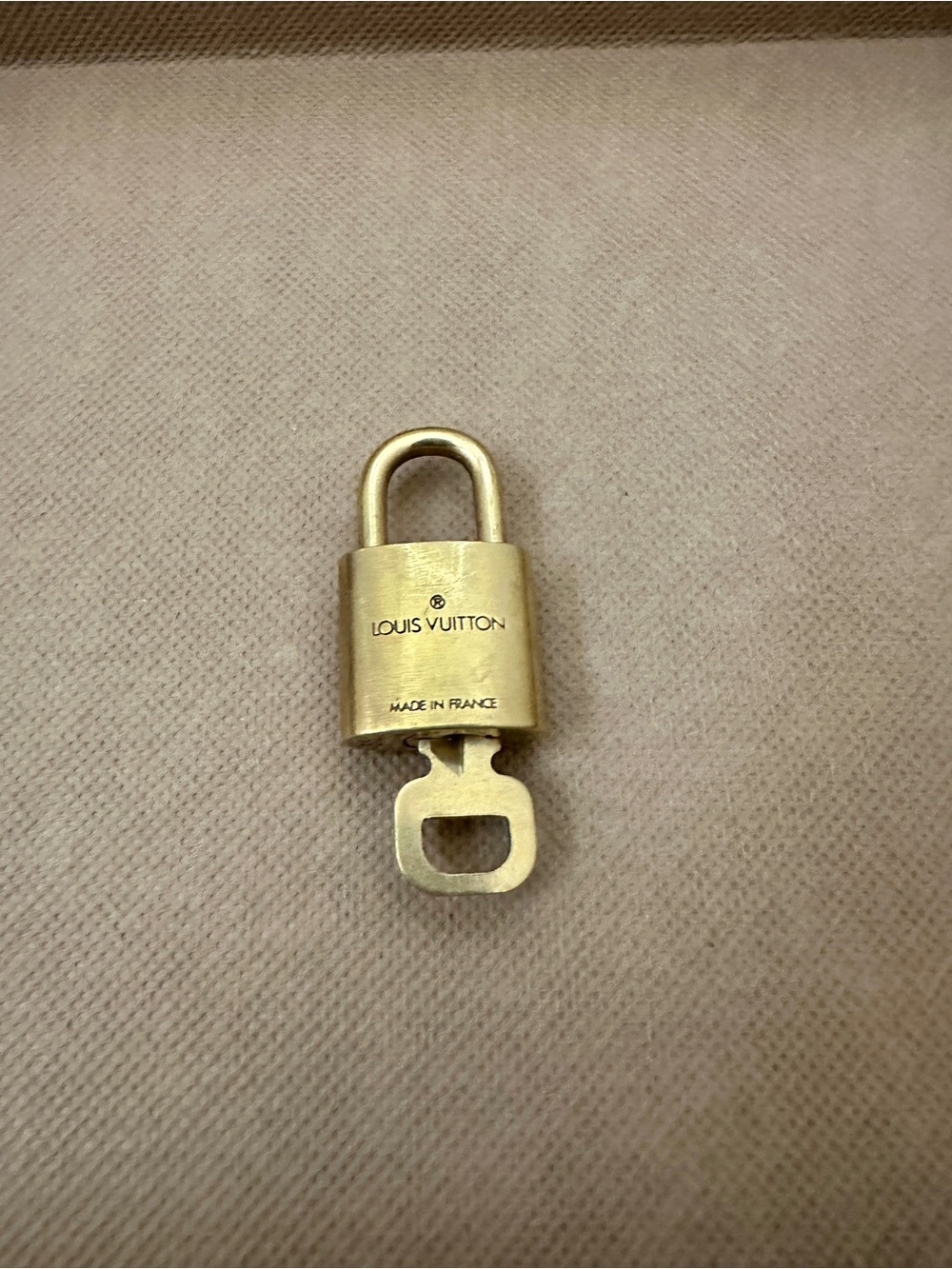 Louis Vuitton Brushed Gold Small Padlock with Key